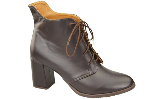 Winter-Schnürstiefel für Damen, Naturleder, Schokolade 174 von ElitaBut