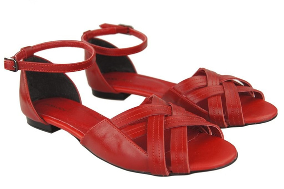 Schuhe Damen Sandalen Rot Naturleder 128 ElitaBut