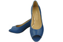 Damenschuhe PEEP TOE Pumps Blaues Naturleder mit beschichtetem Absatz 192 ElitaBut