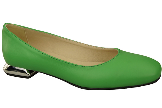 Flache Frauen Schuhe Limette Dekorative Ferse Naturleder 209 ElitaBut