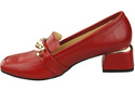 Damenschuhe mit Zierkette Pumps Mokassins Naturleder 193 Rot ElitaBut