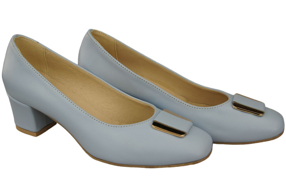 Damenschuhe Pumps Naturleder 187 Hellblau ElitaBut