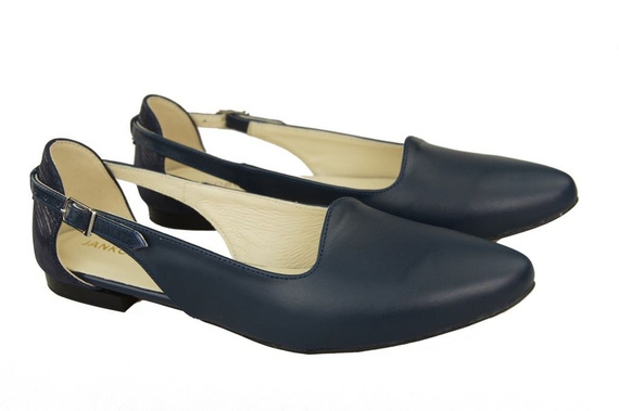 Schuhe Damen Sandalen Marineblau Naturleder 127 ElitaBut