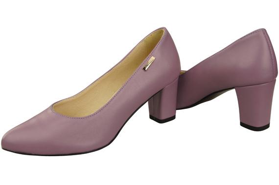 Klassische Glatt Damen Lilienfarben Naturleder Schuhe 213 ElitaBut