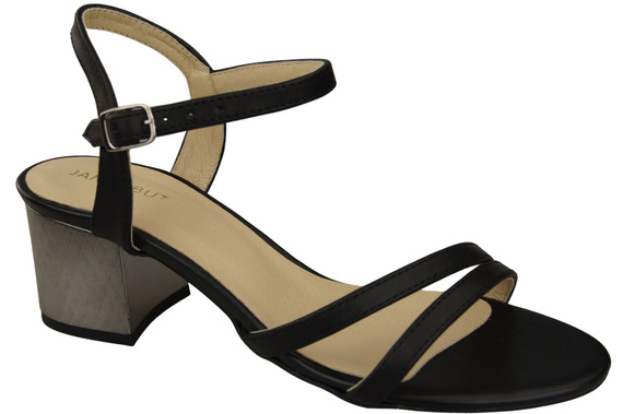 Damenschuhe Schwarzes Naturleder 197 Sandalen, die den Fuß sinnlich enthüllen ElitaBut