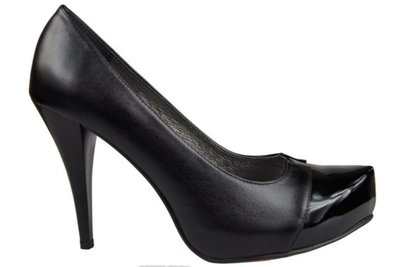 Damenschuhe Pumps, Naturleder, Schwarz 897 ElitaBut