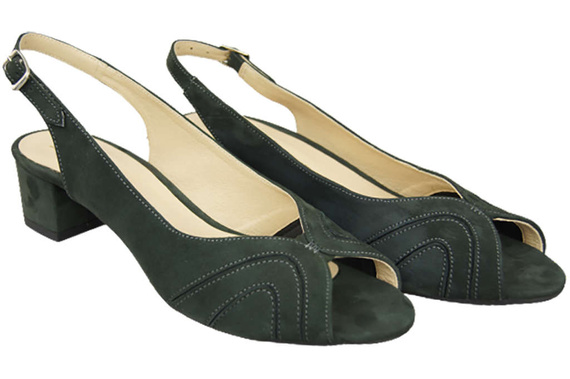 Damenschuhe Sandalen, natürliches Wildleder, Graphit 991 ElitaBut