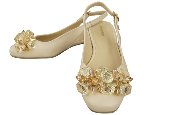 Damen Schuhe Beige Sandalen mit Kristallen Naturleder 215 ElitaBut