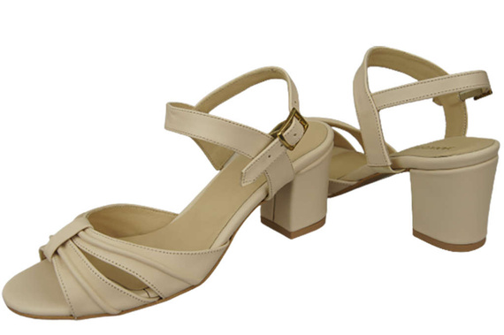 Damenschuhe Beige Sandalen, Naturleder 168 ElitaBut