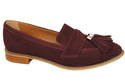Schuhe Damen Mokassins Naturveloursleder Burgund 134 ElitaBut