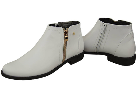 Frühlingsstiefel für Damenschuhe, Naturleder, Weiß 872 ElitaBut