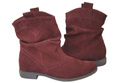 Schuhe Damen Stiefeletten Winter Naturveloursleder Burgund 117 Von ElitaBut