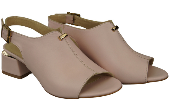 Damenschuhe Sandalen Rosa Pudergoldschnalle Naturleder 198 ElitaBut