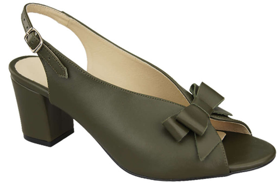 Damenschuhe Sandalen Oliv, naturnarbiges Leder, 148 L ElitaBut