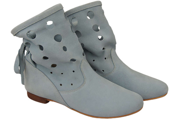 Schuhe Damen-Stiefeletten, natürliches Veloursleder, Blau 160 ElitaBut