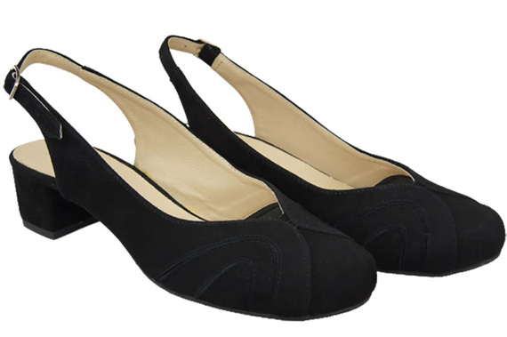 Damenschuhe Sandalen, Naturleder, Wildleder, Schwarz 842 von ElitaBut