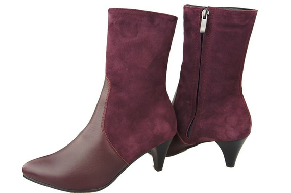 Damen-Winterstiefel, Naturleder, Burgund 977 von ElitaBut