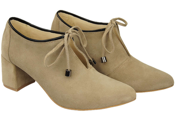 Damenschuhe Beige Schuhe, natürliches Veloursleder 183 ElitaBut