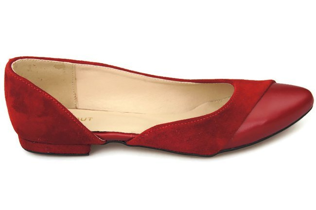 Damenschuhe Ballerinas Rot, Naturleder, Wildleder 146 ElitaBut