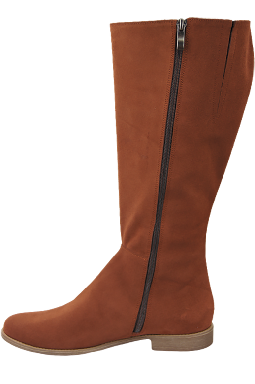 Schuhe Damenstiefel, Naturleder, Velour 153, Kastanie ElitaBut