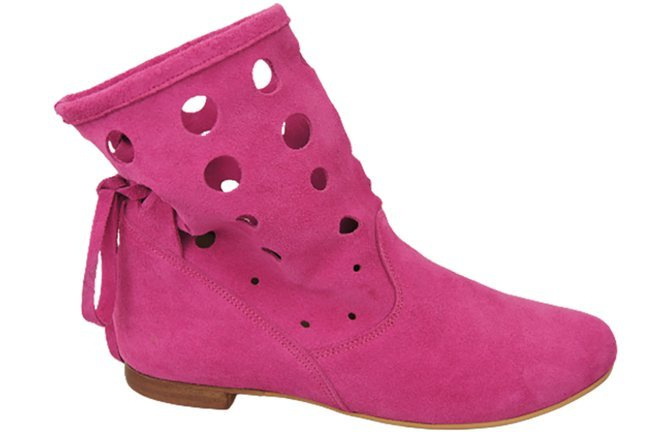 Schuhe Damen-Stiefeletten, natürliches Veloursleder, Fuchsia 160 ElitaBut