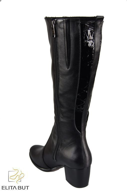 Damenstiefel, Naturleder, Schwarz 542 ElitaBut