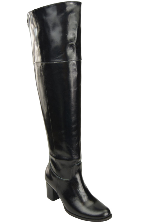 Footwear Overknee-Stiefel für Damen, Naturleder 190, Schwarz glänzend ElitaBut