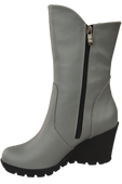 Damen-Keilstiefel, Naturleder, Grau 750 ElitaBut