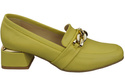 Damenschuhe mit Zierkette Pumps Mokassins Naturleder 193 Lemon ElitaBut