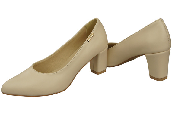 Klassische Glatt Damen Beige Naturleder Schuhe 213 ElitaBut
