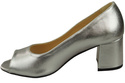Damenschuhe PEEP TOE Pumps Silber Naturleder mit beschichtetem Absatz 192 ElitaBut