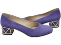 Bequeme Damenschuhe Violett Pumps mit dekorativem Absatz Natürliches Wildleder 219 von ElitaBut