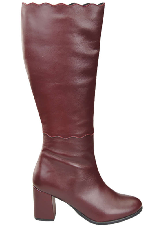 Klassische Damenstiefel, Naturleder, Burgund 176 ElitaBut