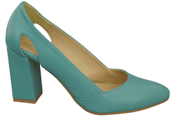 Damenschuhe Türkise Pumps, Naturleder 184 ElitaBut