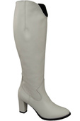 Stilvolle Damen Weiß Stiletto Stiefel Naturleder 211 ElitaBut