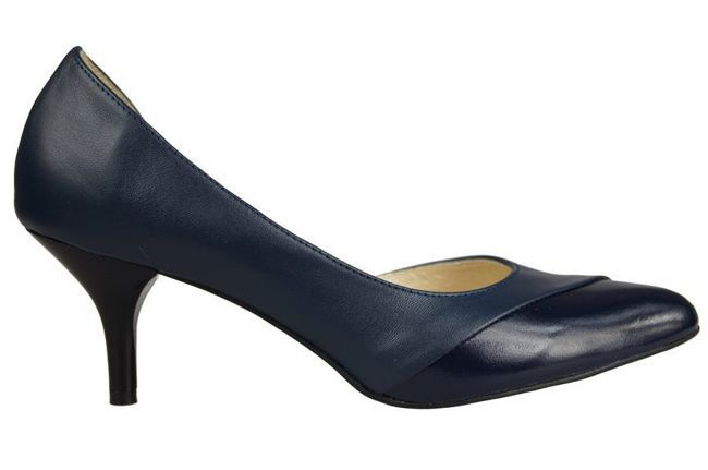 Damenschuhe Pumps, Naturleder, Marineblau 898 ElitaBut