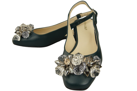 Damen Schuhe Malachit Sandalen mit Kristallen Naturleder 215 ElitaBut