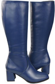 Bequeme Damen Marineblau Niedrig Absatz Stiefel Naturleder 212 ElitaBut