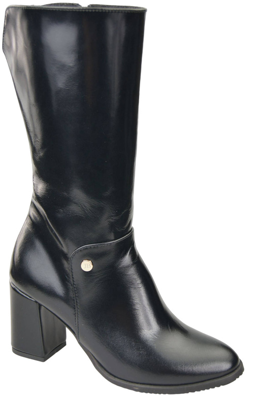 Damen-Halbstiefel, Naturleder, Schwarz, Glänzend 189 ElitaBut