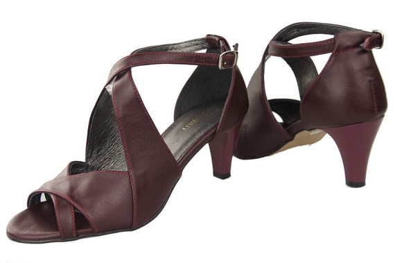 Damenschuhe Burgunderrote Sandalen, Naturleder 130 ElitaBut