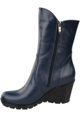 Damen-Keilstiefel, Naturleder, Marineblau 750 ElitaBut