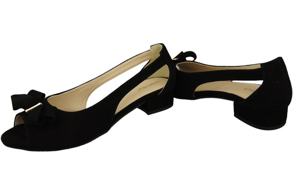 Schuhe Damensandalen Schwarzes natürliches Wildleder 994 Kombination aus Stil und Komfort ElitaBut