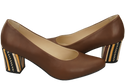Damenschuhe Braune Pumps aus Naturleder mit Zierabsatz 158 ElitaBut