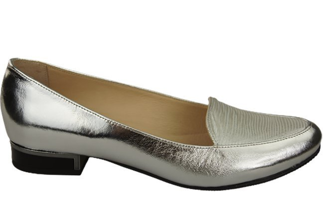 Damen Ballerinas Lords, Naturleder, Silber 908 ElitaBut