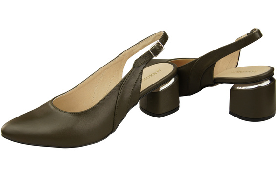 Damenschuhe Olivgrüne Sandalen, Naturleder 196 ElitaBut