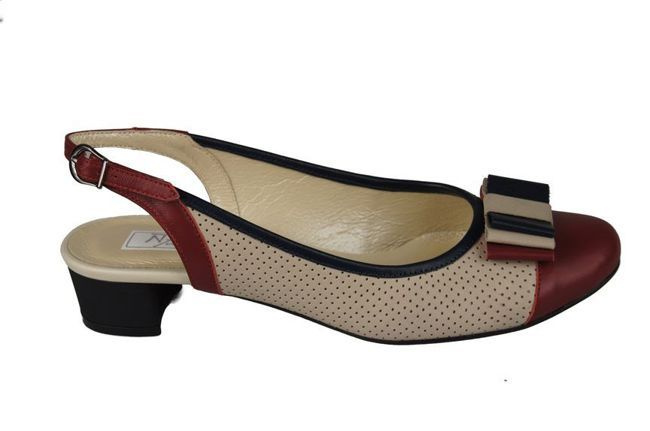 Damenschuhe Sandalen, Naturleder, Rot Beige 776 ElitaBut