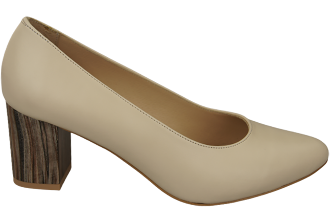 Damenschuhe Beige Pumps Naturleder mit Zierabsatz 157 ElitaBut