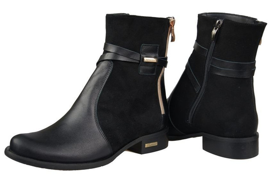 Damenschuhe Stiefel, Naturleder, Schwarz 885 ElitaBut