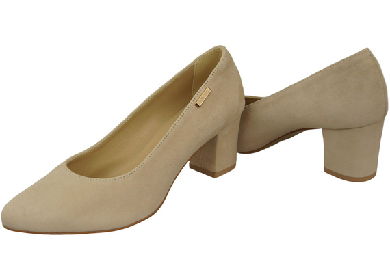 Damenschuhe Beige Pumps, natürliches Wildleder 106 ElitaBut