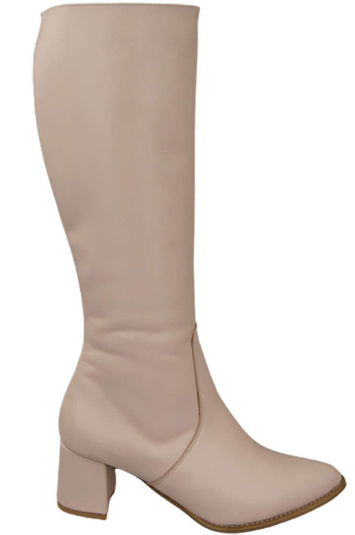 Klassische Damenstiefel, Naturleder, Puderrosa 175 ElitaBut